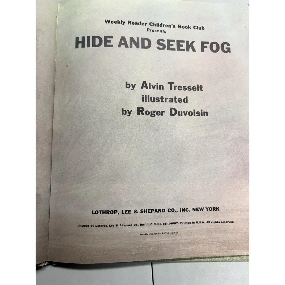 Vintage Hide And Seek‎ Fog Alvin Tresselt Hardcover 1965